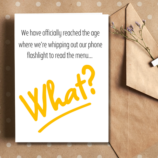 Light Up the Laughter with Honey & Fetch's XOXO 'Flashlight Age?' Card - A Snarky & Fun Birthday Pick for Your Bestie.