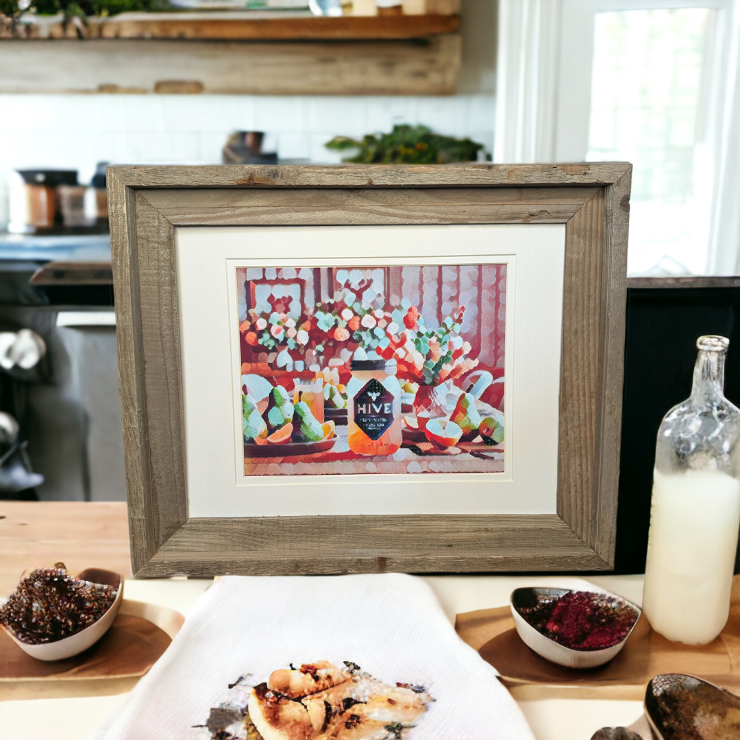 Artistry of the Hive: Prickly Pear Mimosas Print - Rustic Ohio Farmhouse Elegance by Hive Artistry: 'Prickly Pear Mimosas on the Farm'