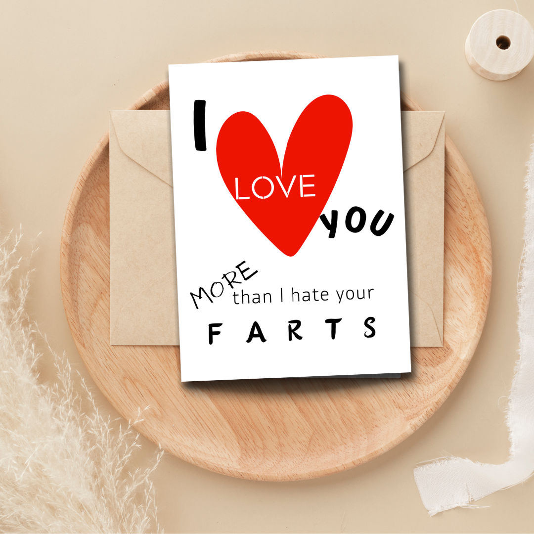Celebrate Your Special Moments with Honey & Fetch's XOXO 'Love More than Farts' Card